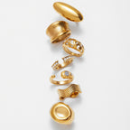 Natural Stone Ring Non-Fading Jewelry ring Stainless Steel Jewelry