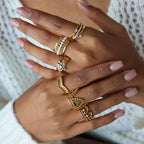 Zircon Ring Non-Fading Lace Stainless Steel Jewelry for Women ring