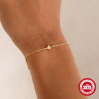 925 Sterling Silver Octagonal Star Zircon Bracelet Korean Style — product detail image 03