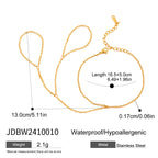 Stainless Steel Zircon Pearl Finger Bracelet Non-Fading Jewelry