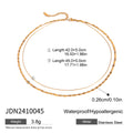 Gold-Plated Stainless Steel Layered Necklace with Chain Detail — close-up detail — jewelry finish and design detail