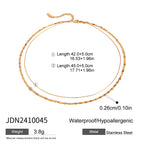 Double Layer Stacked Necklace Collarbone Chain Stainless Steel Jewelry Non-Fading