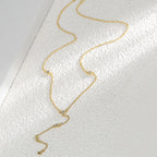 N0165 Minimalist Long Collarbone Chain Necklace French Romantic Zircon Inlaid Pendant