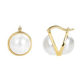 Gold-Plated Pearl Vintage Earrings — side profile