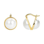 E0382 Double-Sided Large Pearl Earrings Simple French Retro Hepburn Earrings for Women