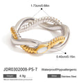 Stainless Steel Ring in Gold-Plated with Snake Detail — close-up detail — jewelry finish and design detail