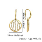 E0337 Irregular Wave Ear Hook Female Gold Plated Inlaid Zircon Hollow Ear Jewelry