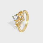 R0409 Fashion New Design Zircon Ring for Women Brass Gold-Plated Ring
