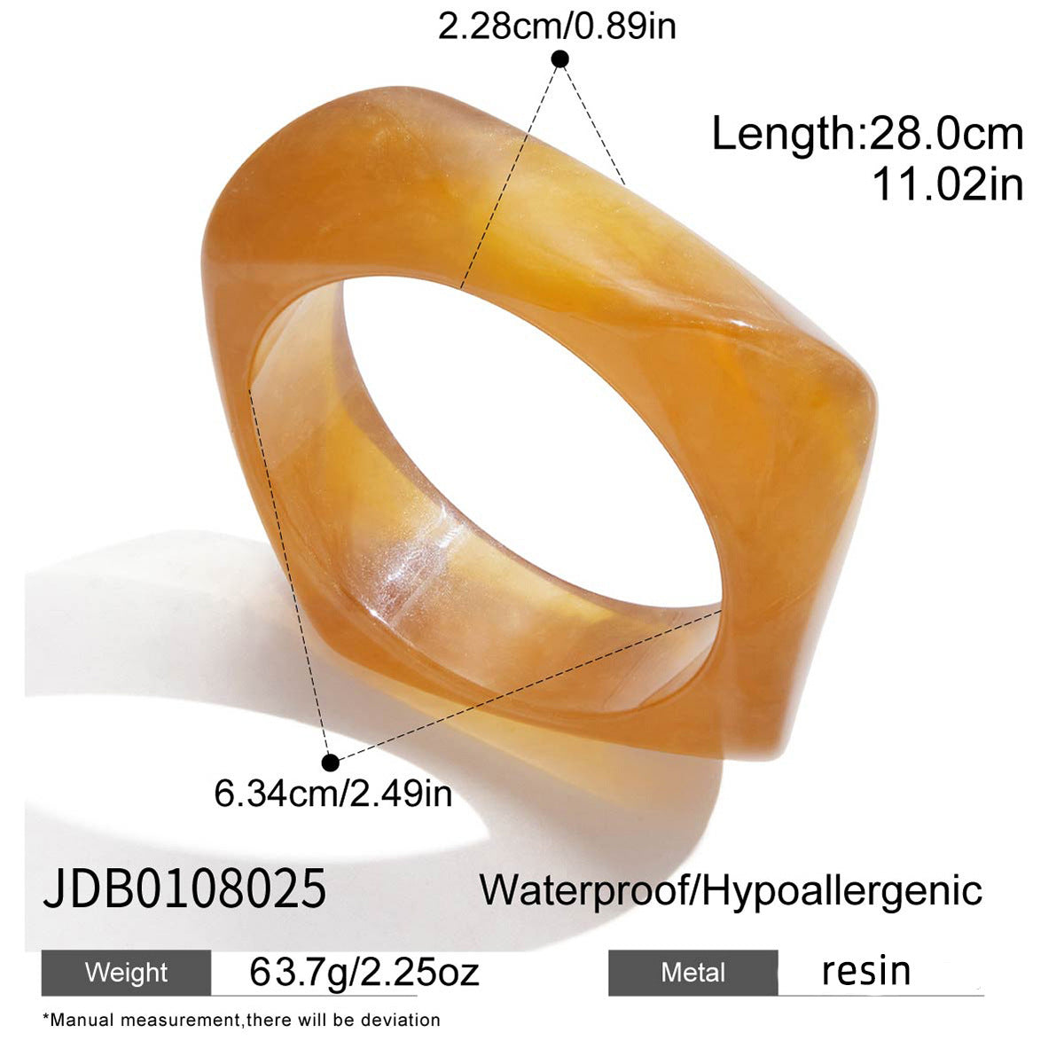 Melard Irregular Wide Resin Bracelet Jewelry for Women