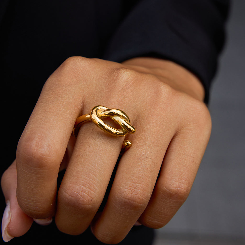 2H Stainless Steel Ring Non-Fading Finger Ring 18k gold Women's Accessories rings