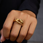 2H Stainless Steel Ring Non-Fading Finger Ring 18k gold Women's Accessories rings