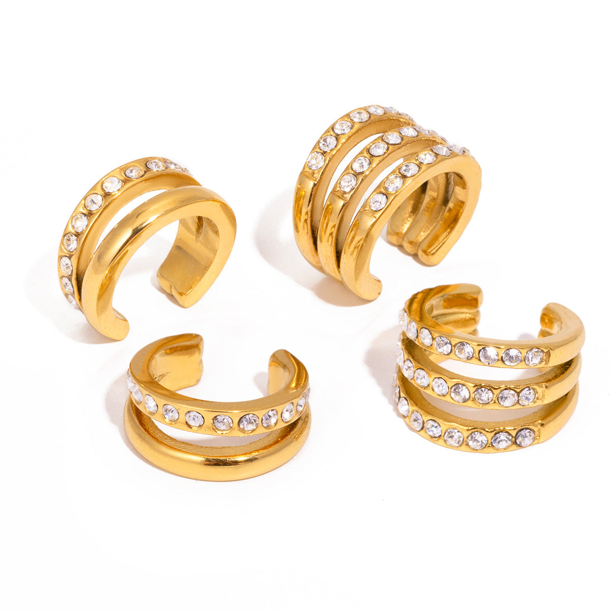 2H Autumn and Winter Non-Pierced Ear Accessories Stainless Steel Ear Clips Earrings Jewelry for Women