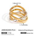 Gold-Plated Stainless Steel Ring with Enamel Detail — detail view — jewelry finish and design detail