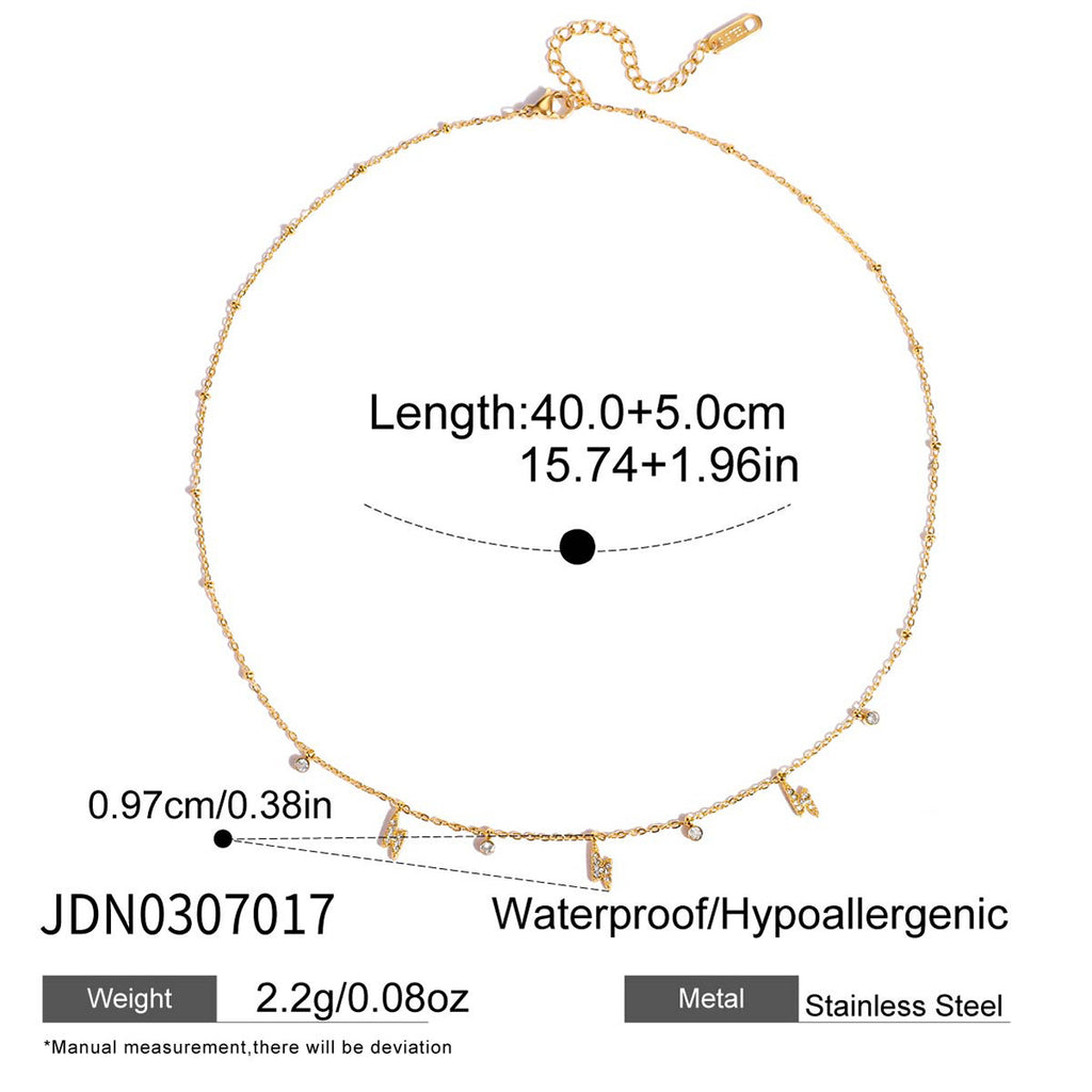 Zircon Necklace Women's Collarbone Chain Non-Fading Stainless Steel Jewelry
