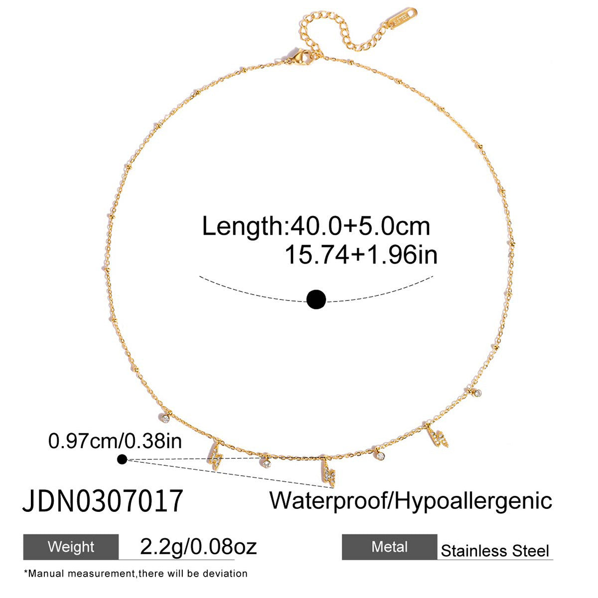 Zircon Necklace Women's Collarbone Chain Non-Fading Stainless Steel Jewelry