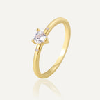 R0646 Design Sense Ring Female fashion Gold Plated Inlaid with Heart Zircon