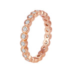 R0363 Simple Versatile Design Ring for Women Brass Gold-Plated Micro-Inlaid White Zircon Ring