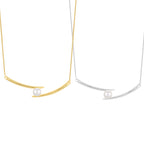 SN0052 S925Silver Smile Design Pearl Collarbone Chain Women's Fashion Pendant