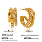 Stainless Steel Rhinestone Earrings Non-Fading Stud Earrings for Women