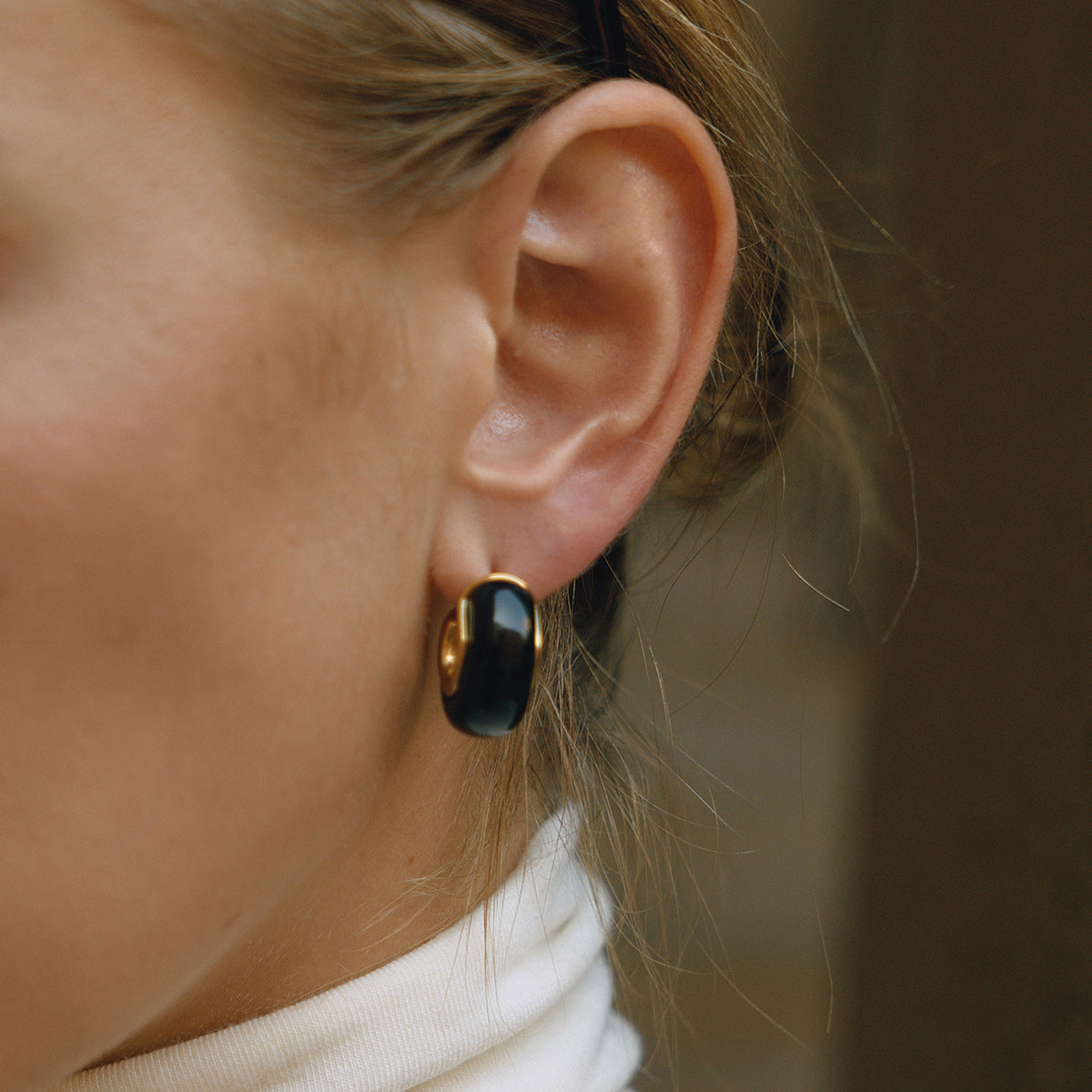 Maillard Autumn and Winter Resin Earrings Stainless Steel Stud Earrings Jewelry