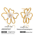 Pearl Stainless Steel Stud Earrings in Gold-Plated — Thoughtful Design — close-up detail — jewelry finish and design detail