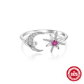 Heart Petal 925 Sterling Silver Open Ring — front view — alternate angle 2 — jewelry finish and design detail