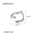 Stainless Steel Color Exaggerated Open Ring rings