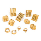 Stainless Steel gold Earrings Zircon Earrings Jewelry18k Ornament