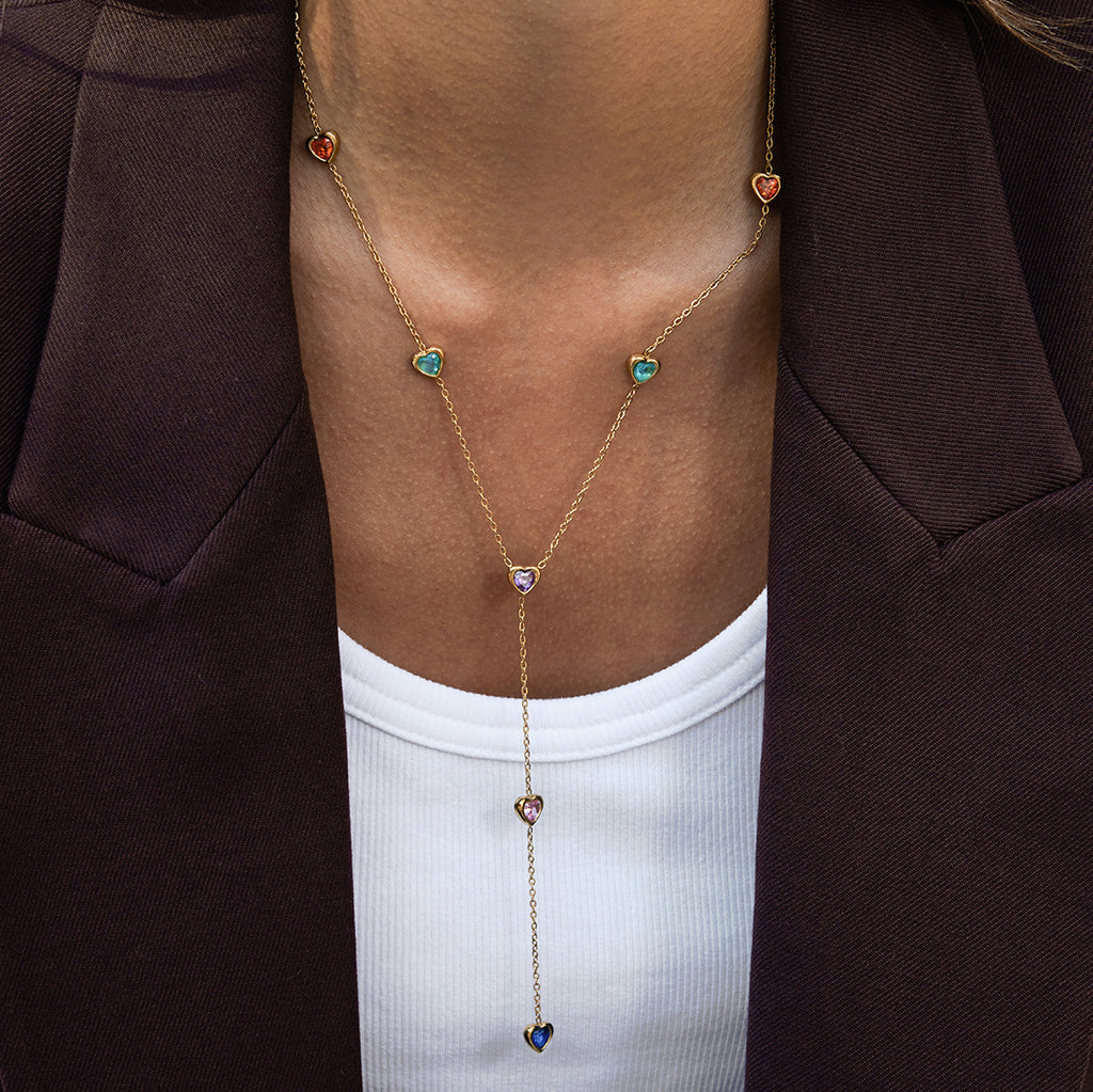 Rhinestone Tassel Necklace Collarbone Chain Stainless Steel Y Chain Jewelry