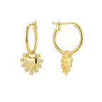 E0811 Retro Fashion Design Earrings for Women Gold-Plated Zircon Heart Drop Earrings