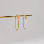 2H Rhinestone Paperclip Earrings Non-Fading Ear Jewelry Stainless Steel Accessories