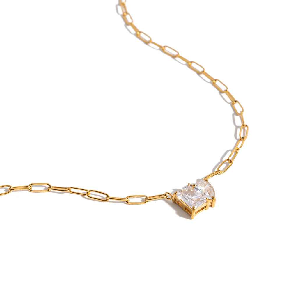 2H Zircon Necklace Collarbone Chain Non-Fading Jewelry for Women