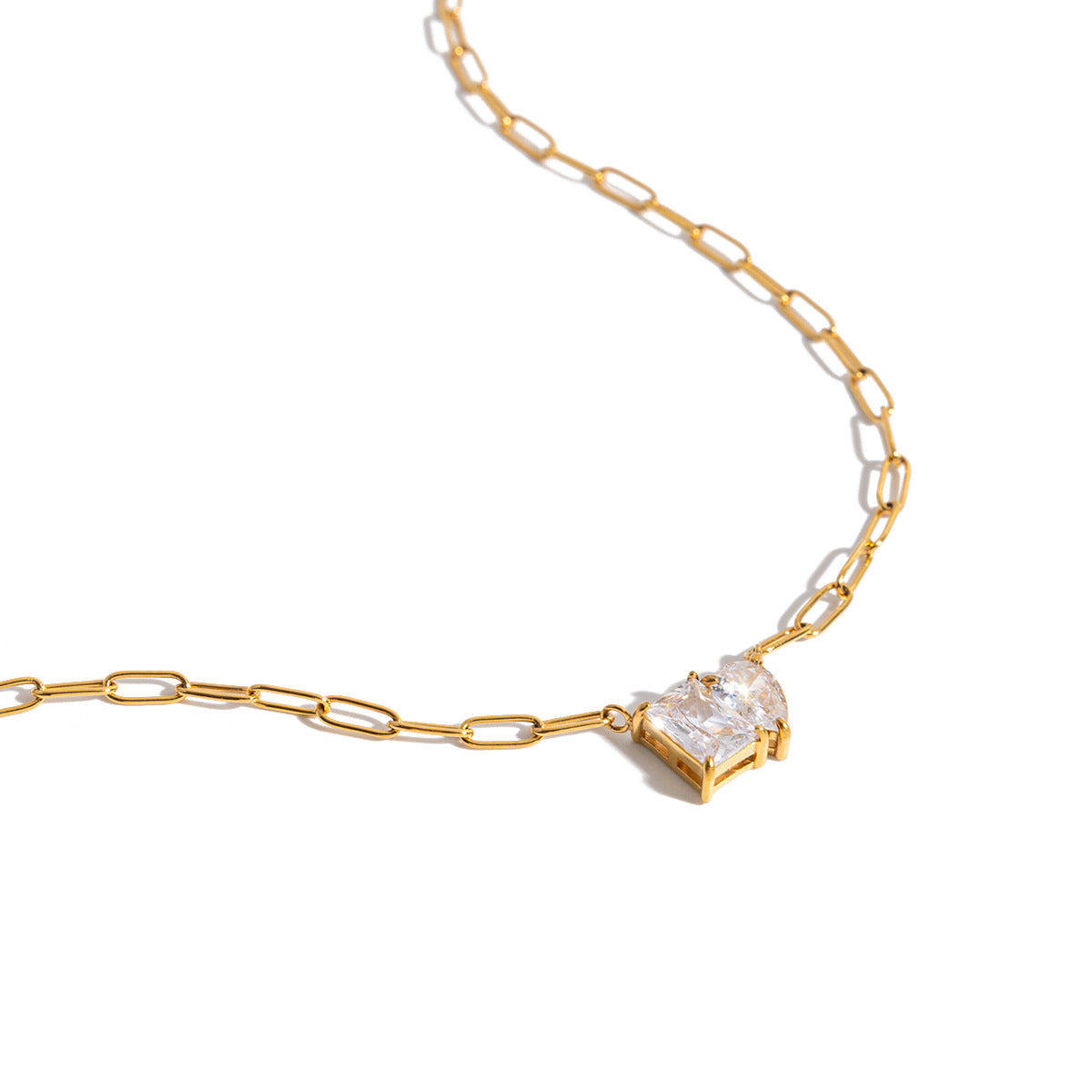 2H Zircon Necklace Collarbone Chain Non-Fading Jewelry for Women
