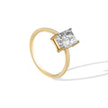Gold-Plated Brass Square CZ Ring — Distinctive Outline with a geometric design profile