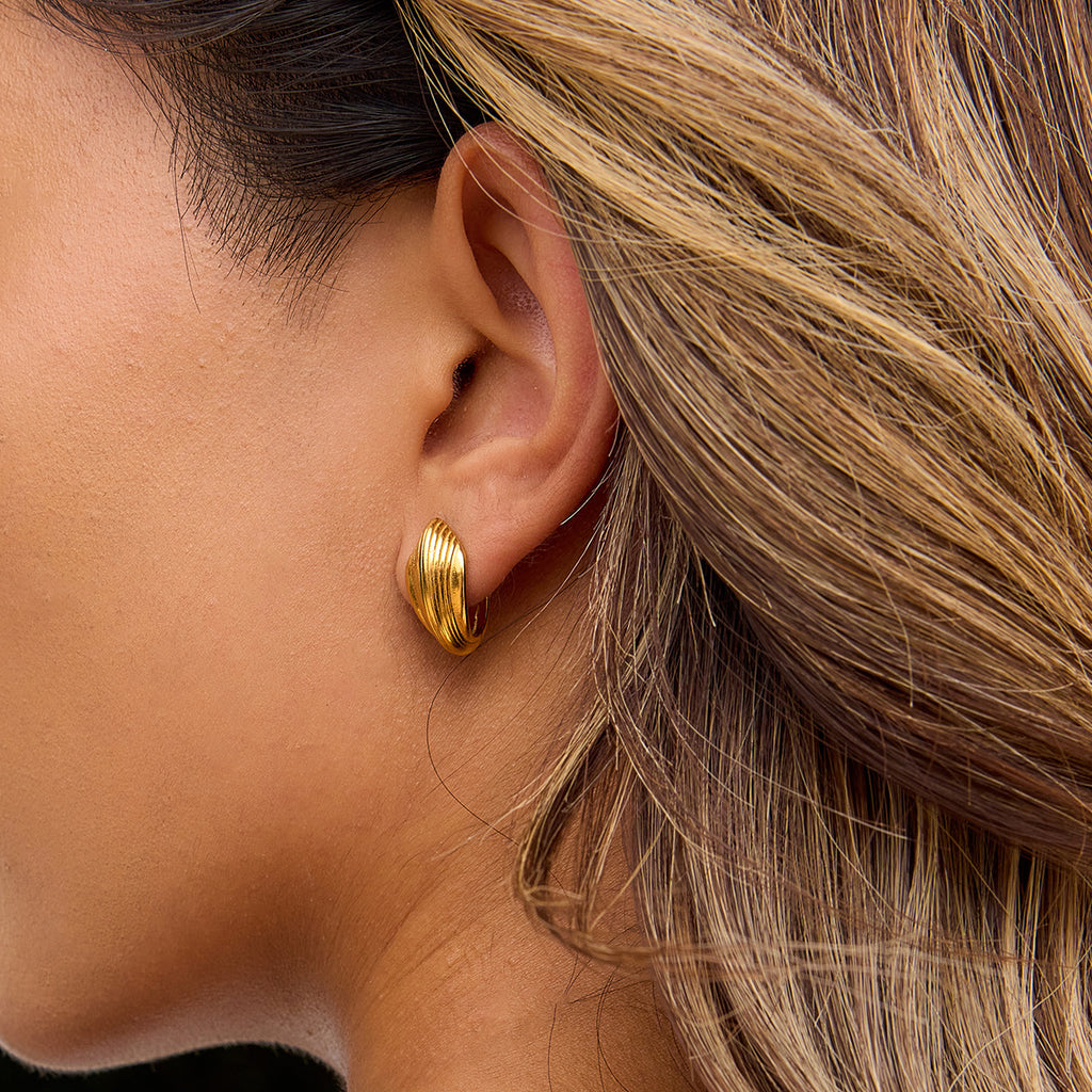 2H Stainless Steel Zircon Earrings Non-Fading Jewelry for Women