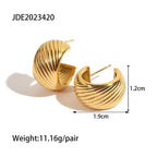 2H Metal beads C Shaped Earrings Studs2025New Trendy Elegant  Design Women's Earrings