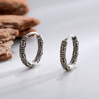 E0729 Vintage Distressed Earrings for Women Simple Ethnic Style Ancient silver Snake Texture Fashion Earrings