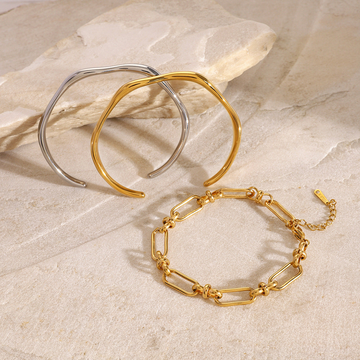 Stainless Steel Plain Ring Bracelet Classic Bracelet Open Bracelet18k Product