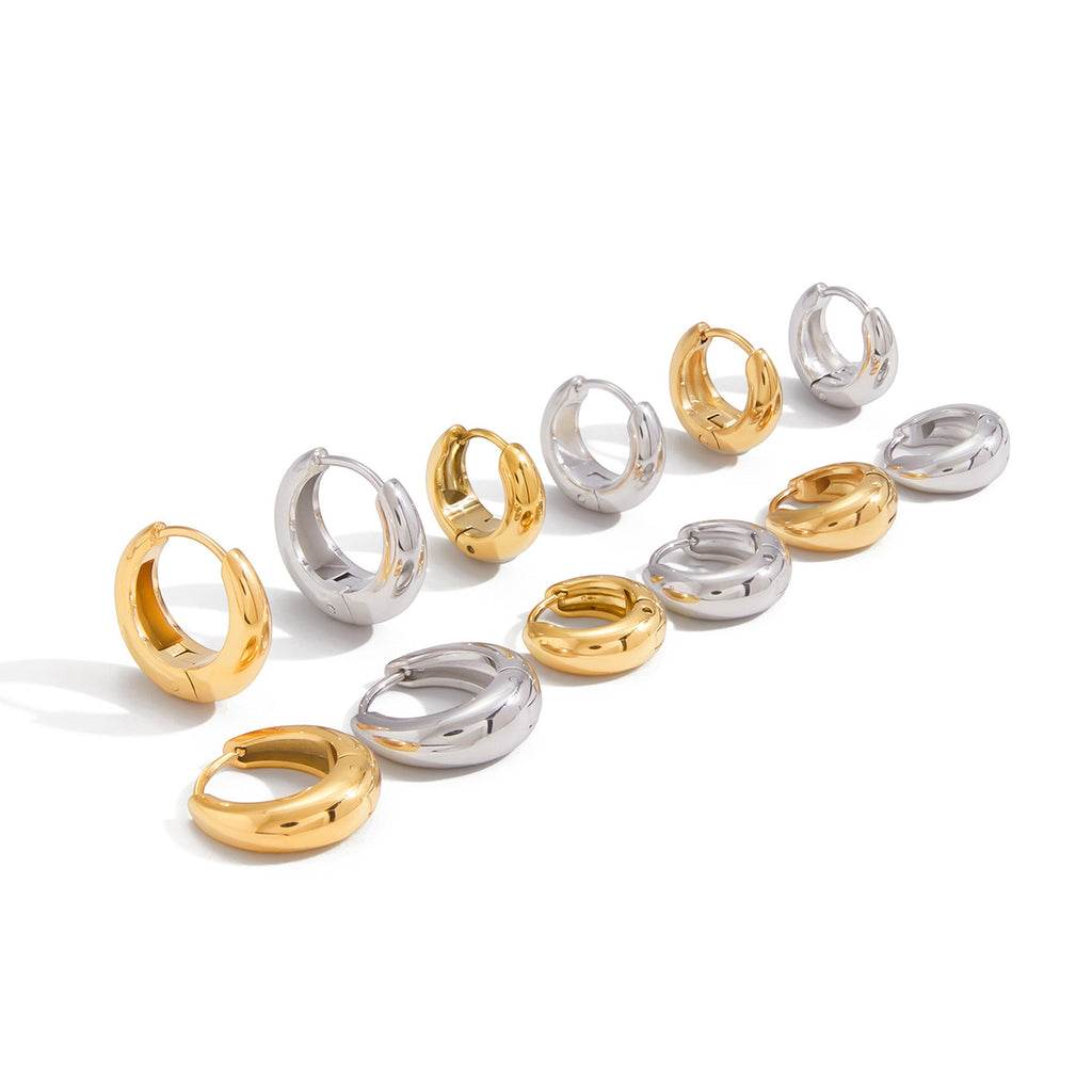 Stainless Steel Chubby Earrings Ear Clips Ear Jewelry for Women Non-Fading