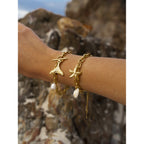 18k Gold Stainless Steel Starfish Shell Conch Bracelet2025Summer new marine series bracelet