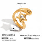 Original Design Five-Pointed Star Ring Non-Fading Jewelry Stainless Steel Accessories ring