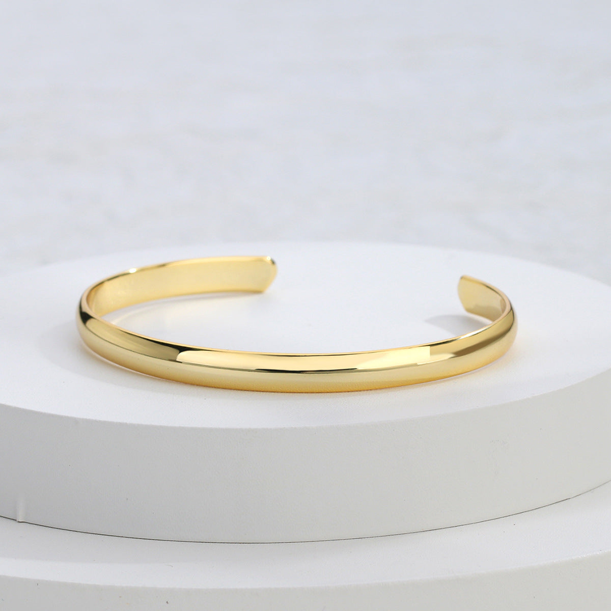 B0068 Ornament Basic Glossy Bracelet C Curved Open Bracelet  Jewelry