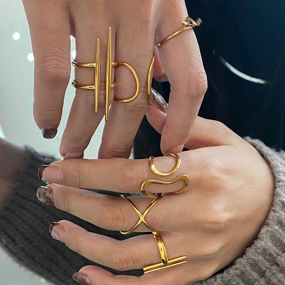 Stainless Steel Irregular Open Ring ring