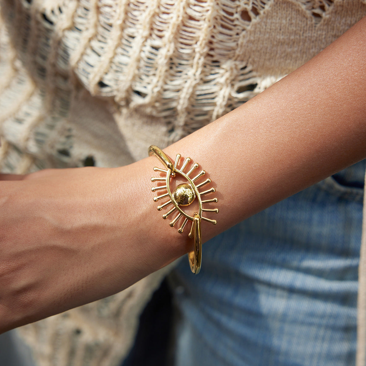 2H Devil's Eye Bracelet18k Gold Stainless Steel Jewelry Non-Fading Bracelet