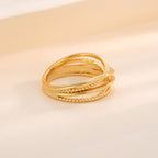 Gold-Plated Brass Openwork Ring in a gold-tone brass finish