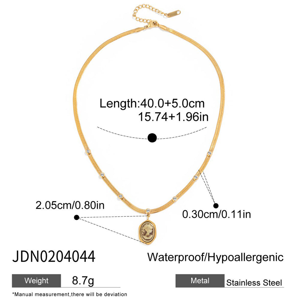 Angel Necklace Collarbone Chain18k Gold Stainless Steel Jewelry