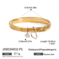 Cubic Zirconia Stainless Steel Bangle Bracelet in Gold-Plated — Everyday Classic — material detail — jewelry finish and design detail