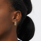 E0280Avant-garde Exaggerated Design Metal Personality Twisted Texture Horn Bag Earrings Studs for Women