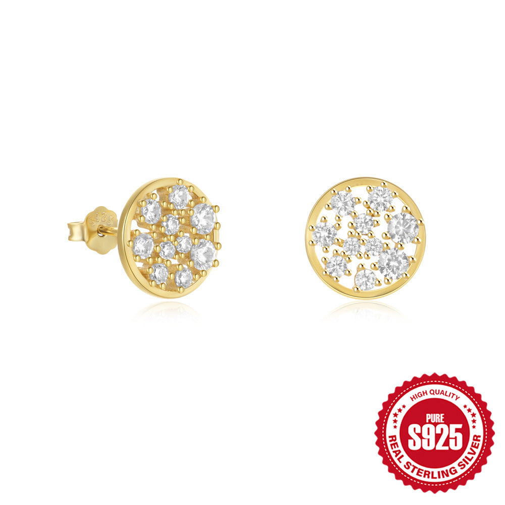 New925Sterling Silver Heart-Shaped Colored Diamond Oil Drop Earrings Hot-Selling Inlaid Diamond Mother's Day Earrings for Women