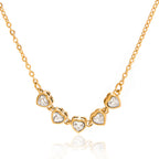 2H Stainless Steel Zircon Heart Necklace Collarbone Chain Non-Fading Jewelry